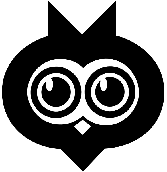 Owl's head vinyl sticker. Customize on line.      Animals Insects Fish 004-1196  